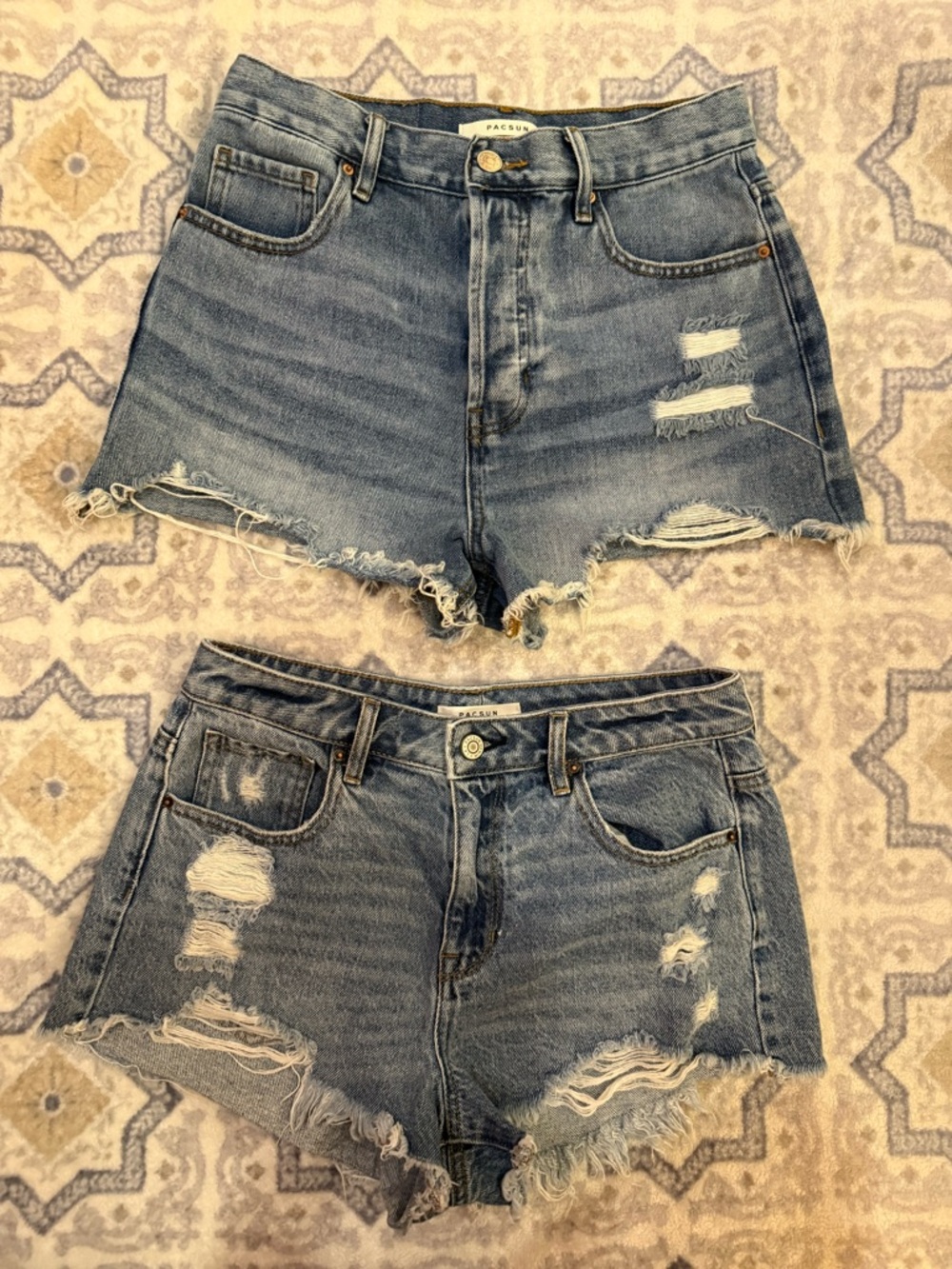 PacSun Distressed Denim Jean Shorts - Blue